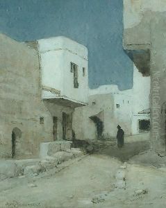 An Arabian Street At Night by Albert Moulton Foweraker