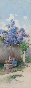 A Lady Sitting Beneath Blossom
