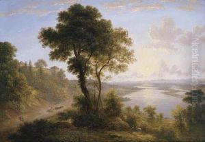 Landscape With Buildings On Hill by John Glover