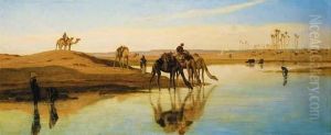 Camels Watering