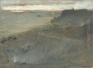 Hastings From East Hill, West Sussex by Albert Goodwin