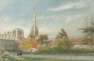 Chichester Cathedral From The Garden Of The Bishop's Palace by Albert Goodwin