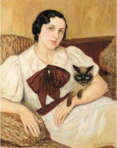 Portrait Of A Lady With Her Cat