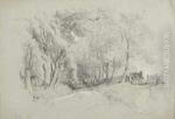 Figures On A Wooded Lane - view 1