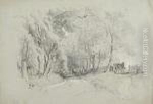Figures On A Wooded Lane by James Duffield Harding
