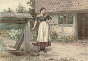 Household Duties At The Well by George Goodwin Kilburne