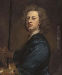 Portrait Of The Artist, Half-length, In A Blue Robe