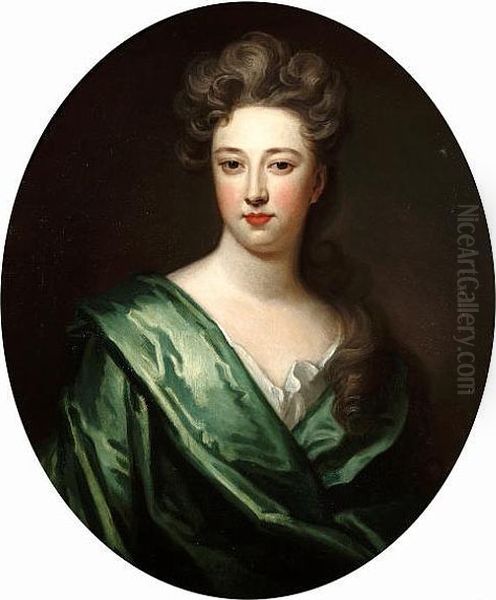 Portrait Of Lady Diana Feilding, Half-length, In A White Chemise And A Green Wrap - view 1