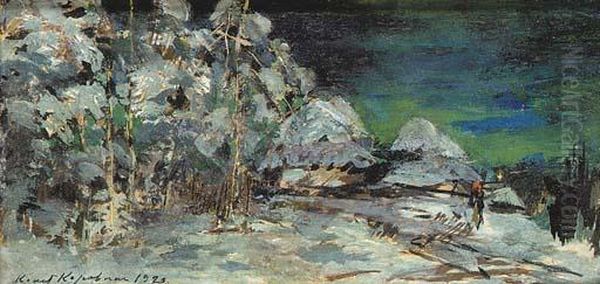 Winter Landscape At Night - view 1