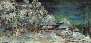 Winter Landscape At Night by Konstantin Alexeievitch Korovin