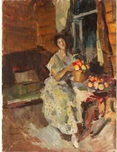 Lady With Apples by Konstantin Alexeievitch Korovin