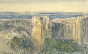 The Quarries Of Syracuse, Sicily, Italy by Edward Lear