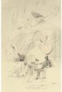 Arabs At Mount Sinai, Egypt by Edward Lear