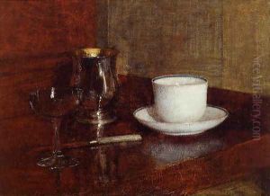 Still Life: Glass, Silver Goblet and Cup of Champagne