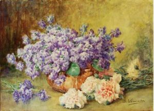 Vase Aux Giroflees Et Jete D'oeillets