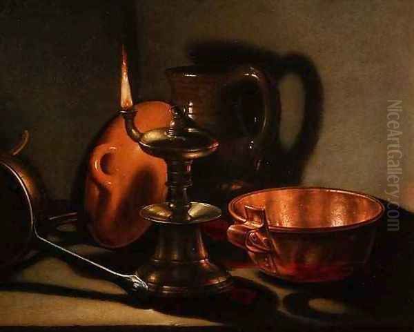 A Still Life with an oil lamp - view 1