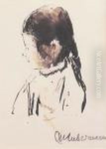 Madchen Im Profil by Max Liebermann