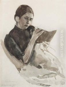 Gattin Des Kunstlers, Martha by Max Liebermann