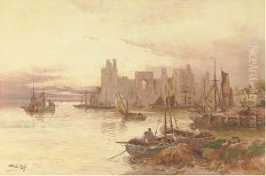 Carnaervon Castle From Across The Water by Walker Stuart Lloyd