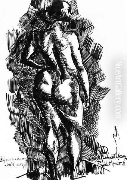 Female Nude Standing, Backwards 1916 - view 1