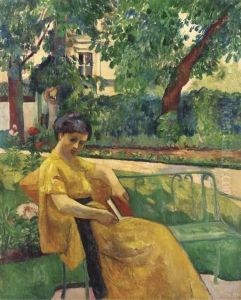 Jeanne En Jaune Dans Le Jardin De Neuilly