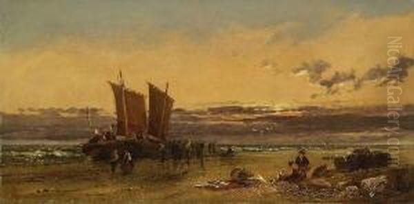 Fischer Mit Ihren Booten Am
 Strand. - view 1