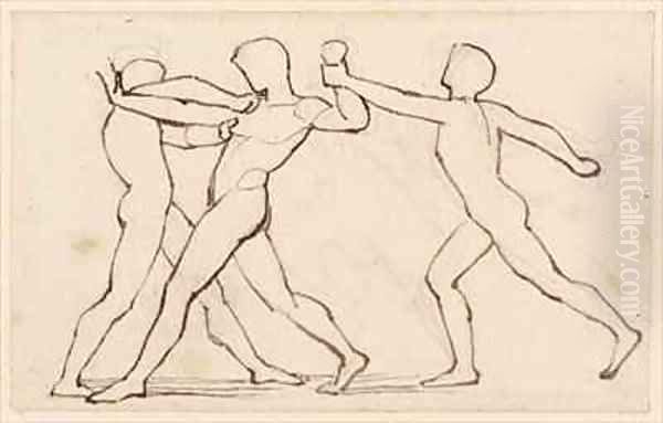 A Group of Three Wrestling Figures - view 1