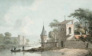 River Landscape With A Castle Behind by Alexander Nasmyth