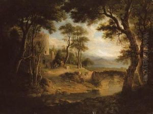 A Lake Landscape, Traditionally Identified As Lake Geneva by Alexander Nasmyth