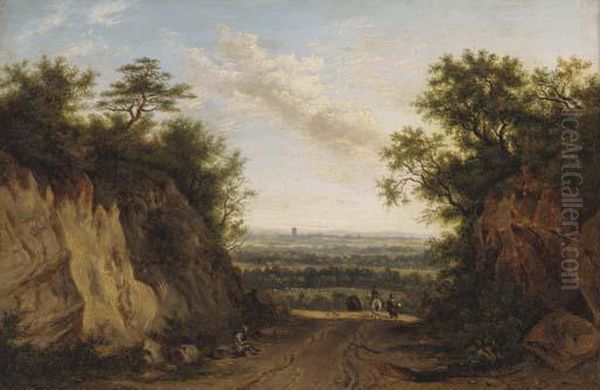 Figures On A Path In An Extensive Landscape - view 1