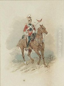 A Soldier On Horseback by Orlando Norie