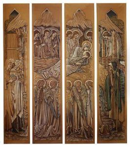 The Nativity Cartoons For Stained Glass At St David's Church Hawarden by Sir Edward Coley Burne-Jones