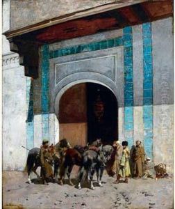Entree De La Mosquee by Alberto Pasini