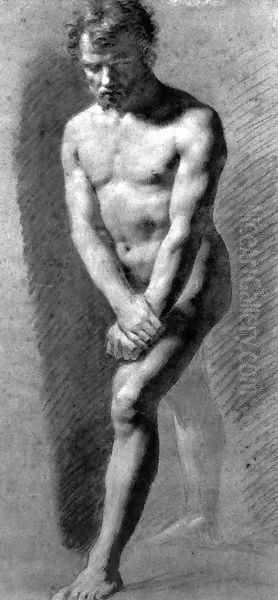Male Nude Grasping his Wrists - view 1