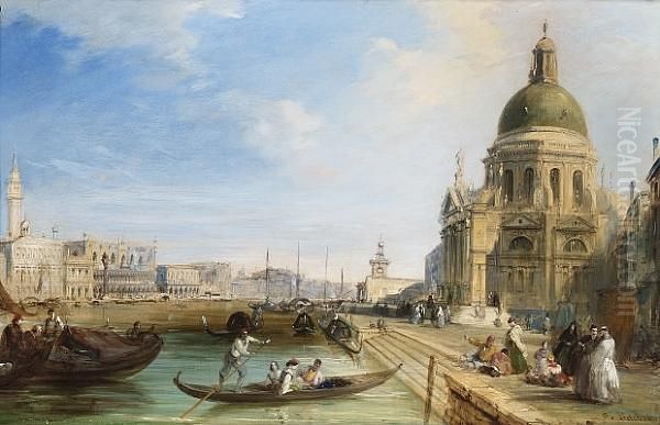 The Grand Canal With The Temple 
Of Santa Maria, Looking Towards The Orologio And Palazzo Ducale - view 1