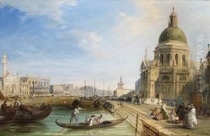 The Grand Canal With The Temple 
Of Santa Maria, Looking Towards The Orologio And Palazzo Ducale