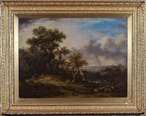 A Continental Town Scene From The River
