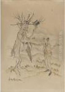 Self-portrait With Tree by Arthur Rackham