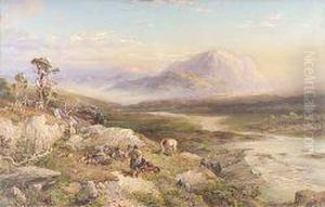 After The Shoot, Bendurach River, Loch Maree by Thomas Miles Richardson