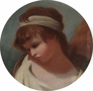Portrait Of A Young Girl, Bust-length, In A White Dress by George Romney