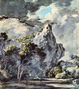 Rocky landscape by Adrian Ludwig Richter