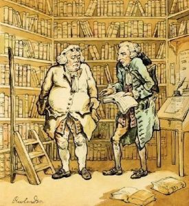 Manner Of. Two Gentlemen In A Library by Thomas Rowlandson