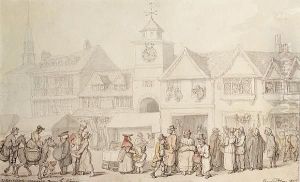 Launceston, Cornwall During The Assizes by Thomas Rowlandson