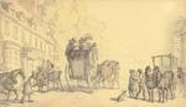 Figures Outside A Coaching Inn - view 1