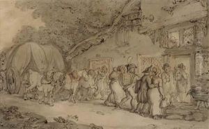 Arriving At The Inn by Thomas Rowlandson