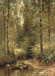 A Forest Stream by Ivan Shishkin