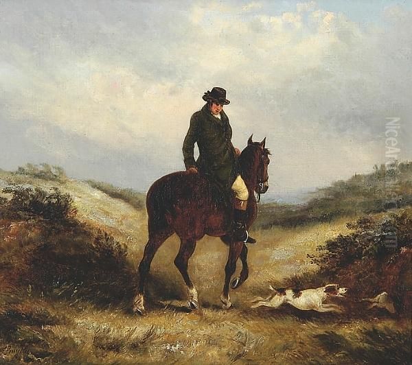 A Gentleman On Horseback With His Dog - view 1