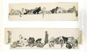 Les Chats De Steinlen, Circa 1901 by Theophile Alexandre Steinlen