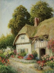 Children At Play Near A Cottage by Arthur Claude Strachan