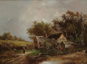 Figures By A Cottage